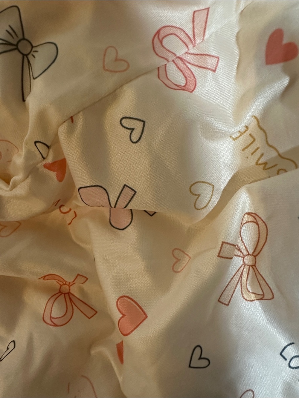 Women's Cream Bow-Print Sleep lounge Set - Boutique New Plus size - Picture 5 of 5